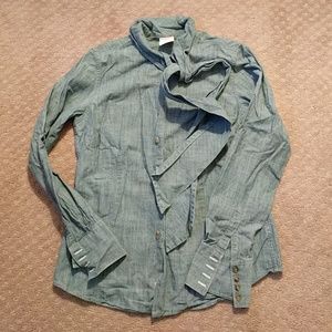 Brooks Brothers sz 6 tie front denim shirt